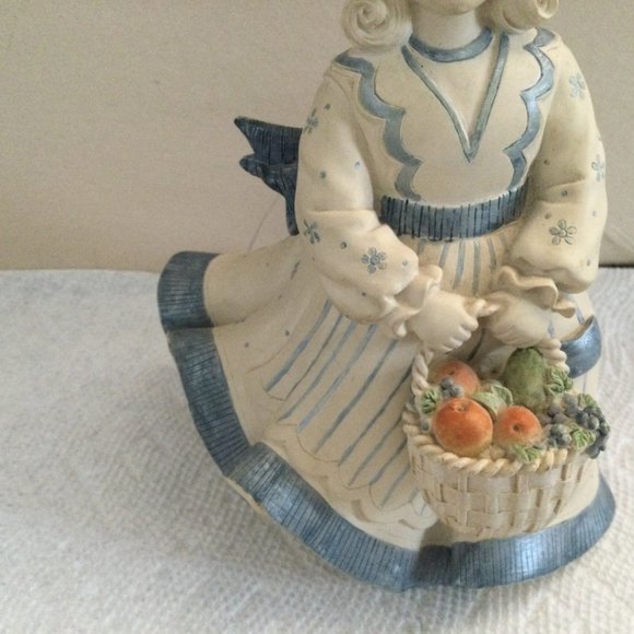 Sarahs Angels Figurine girl holding fruit basket missing wing - Picture 6 of 10